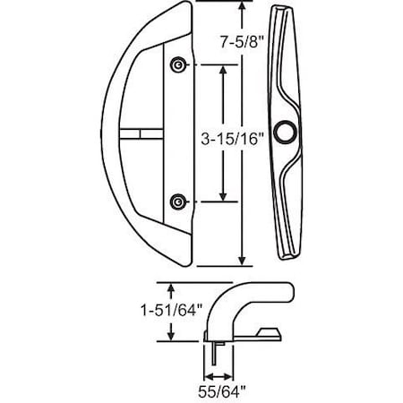 Strybuc Patio Door Handle Set 13-485SHW